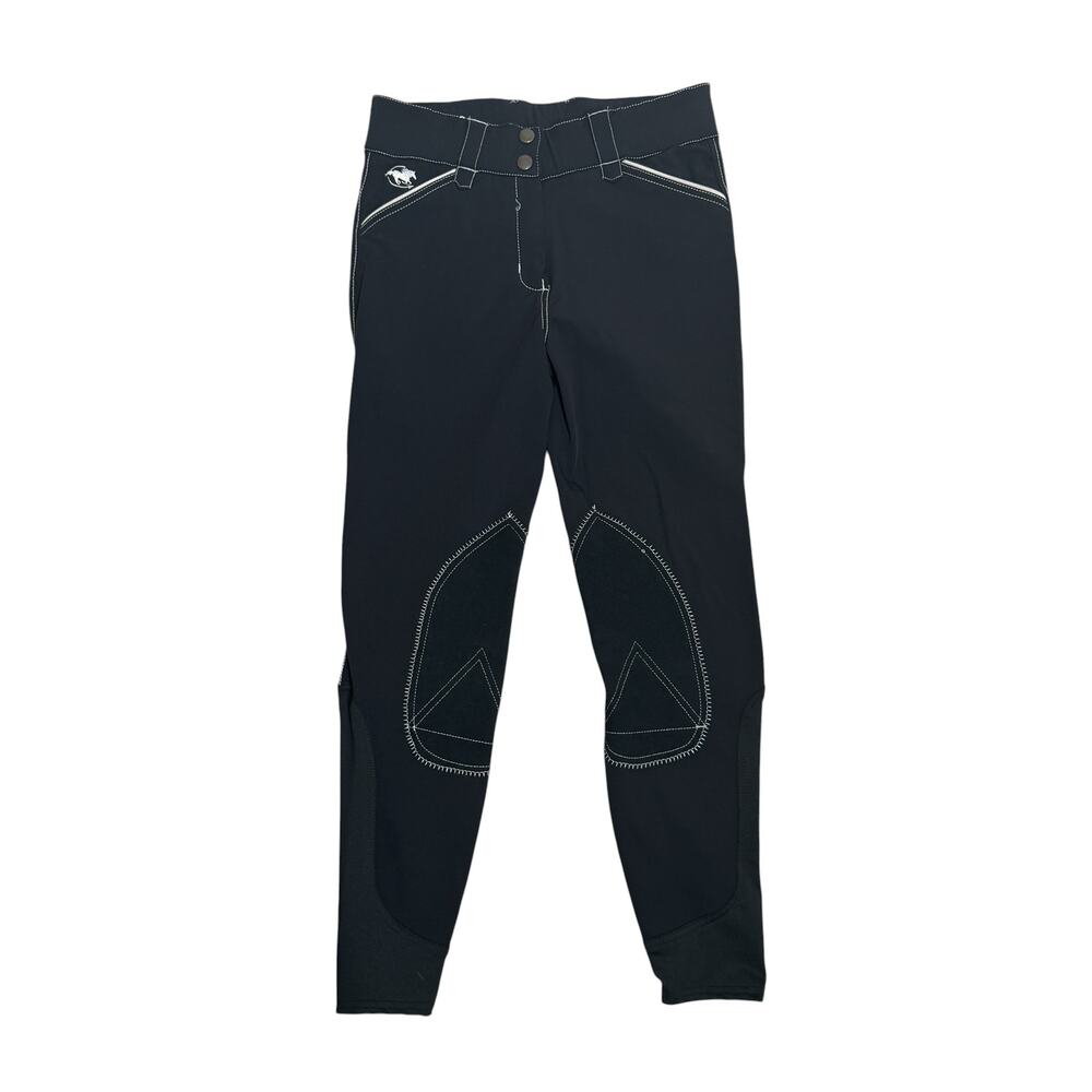 Piper SmartPak Evolution Breeches Knee Patch Black Size 24R Equestrian Polyamide